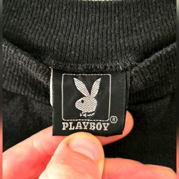 RARE Vintage 90s University of PlayBoy Black Crewneck Sweatshirt Size XS Womens - Picture 3 of 4